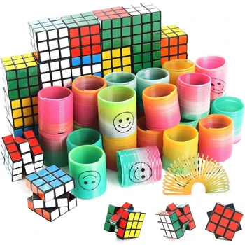 48 Штук Сувениров для Вечеринок для Детей, Мини-Пружины 3x3 Пазл Волшебный Куб для Мальчиков и девочек 3-12 лет, Сувениры для Вечеринок для Детей