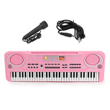 61 клавиша многофункциональной музыкальной клавиатуры электронного пианино, развивающая игрушка, электронное пианино на батарейках для детей
