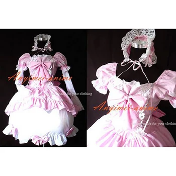 fondcosplay Готическая Лолита в стиле панк, милое модное хлопковое розовое платье Сисси-горничной с бантом, косплей костюм на заказ [CK1267]