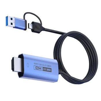 HD-конвертер 1080P 60HZ, совместимый с USB3.0 и HDMI, кабель-адаптер, аксессуар, совместимый с Type-C и HDMI