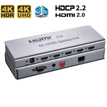 HDMI 2,0 Разветвитель 144 Гц 4-портовый HDMI 4K 60 Гц Разветвитель 1 в 4 Выхода С HDR и HDMI CEC Для PS5 PS4 Apple TV PC ноутбук