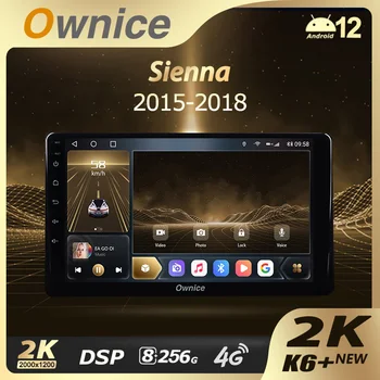 Ownice K6 + 2K для Toyota Sienna 3 XL30 2014-2020 Автомобильный Радиоприемник Carplay Мультимедийный Видеоплеер Navi Стерео GPS Android 12 No 2 Din