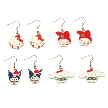 Sanrio Kuromi cinnamorol Серьги Hello Kitty Рождественские Акриловые Висячие серьги-подвески из смолы, эпоксидной смолы, модные украшения для ушей, подарки для девочек