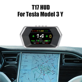 Автоаксессуары Головной Дисплей Спидометра Для Автомобиля Tesla Model 3 Y Smart HUD Датчик Световой Подсказки Аварийная Сигнализация Времени вождения T17