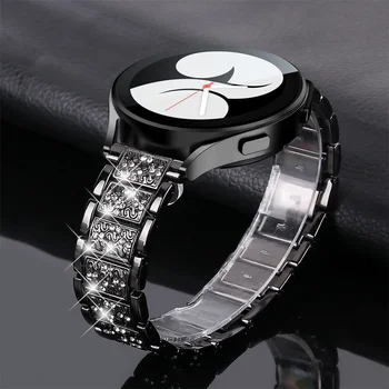 Бриллиантовый ремешок для Samsung Galaxy Watch 4/Classic/5/pro/Active 2 40 мм 44 мм Металлический 20 мм 22 мм браслет-звено huawei gt 2e-3-pro band