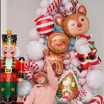 Веселого Рождества Воздушные шары Конфеты Санта Клаус Шары из Лося Рождественские украшения своими руками для дома Новый год 2023 Navidad Декор вечеринки Бал