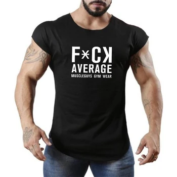 Высококачественная хлопчатобумажная мужская повседневная футболка в стиле хип-хоп с круглым вырезом для фитнеса, бодибилдинга, летние дышащие ультратонкие крутые топы на бретелях