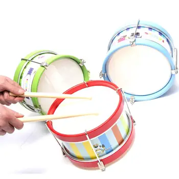 Детский портативный двусторонний военный барабан, игрушки для детского музыкального просвещения, раннего образования, ударный инструмент