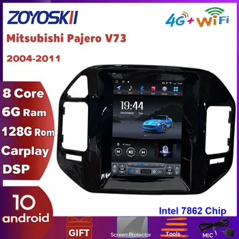 Для Mitsubishi Pajero 3 V73 Android 10 в стиле Tesla Автомагнитола Автозвук Головное устройство GPS Навигационный плеер 2004-2011 Carplay
