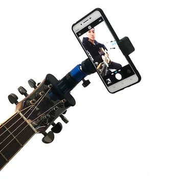 Зажим для гитары Держатель для мобильного телефона Кронштейн для прямой трансляции Подставка для штатива Зажимная головка для музыкального держателя iPhone 7 см-10 см