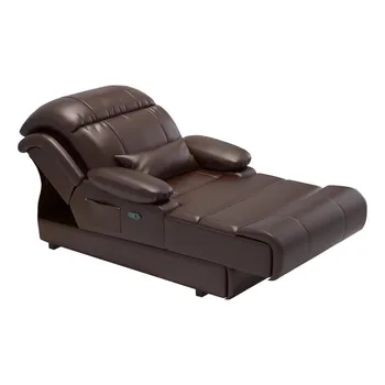 Итальянская кожаная мебель для гостиной С электрической функцией, Секционный шезлонг с откидной спинкой, диван