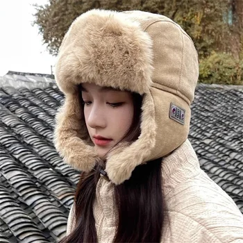 Корейская версия шапки для зимнего велоспорта, теплая и толстая защита ушей, ветрозащитная летающая шапка для мужчин и женщин