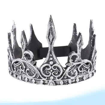 Королевская корона из пеноматериала Королевские Мужчины Тиара Наследного принца Головной убор в виде короны на Хэллоуин Средневековая Королевская корона Тиара Повязка на голову