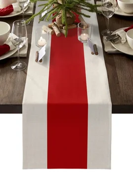 Красная настольная дорожка, украшение свадебной столовой, Рождественская Скатерть для обеденного стола