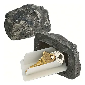 Креативный контейнер для хранения каменных ключей для наружного декора - реалистичное каменное украшение со скрытым контейнером для хранения ключей