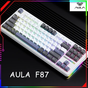 Механическая клавиатура Aula F87 3 Режима 2,4 G/ USB / Bluetooth Трехрежимная Беспроводная Клавиатура 87 клавиш Hotswap RGB PBT Игровая клавиатура