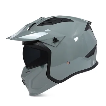 Мотоциклетный шлем Полный шлем Взрослый Съемный комбинированный шлем Four Seasons Универсальный зимний полушлем для верховой езды