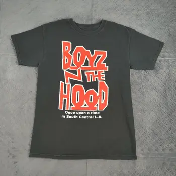 Мужская рубашка Boyz N the Hood среднего черного цвета с коротким рукавом в стиле ретро South Central с длинными рукавами