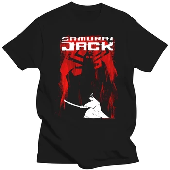 МУЖСКАЯ футболка летняя мужская футболка с графическими футболками Samurai Jack Aku Graphic Мужская Черная футболка мужская мода Повседневная с коротким рукавом