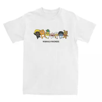 Мужчины Женщины Kakao Friends Characters Коллекция Футболок Аксессуары 100% Хлопковая футболка Одежда Новинка Футболка Лето