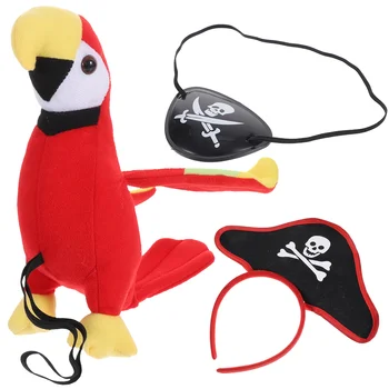 Набор пиратских попугаев, Забавная пиратская повязка на глаза, повязка на голову, реквизит, Пиратский головной убор, маска для глаз, набор реквизита для ролевых игр, птица