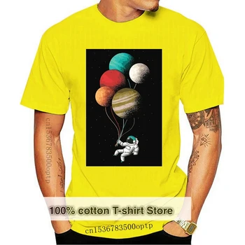 Новая забавная футболка из 100% хлопка Cosmonaut astronaut planet balloons