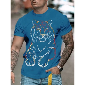 Новая модная мужская одежда, высококачественная футболка оверсайз y2k Beast, дизайнерские топы со стразами, повседневные уличные футболки в стиле панк.