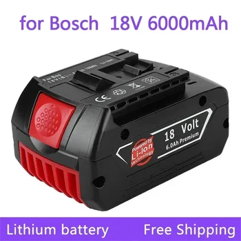 Новый аккумулятор 18V 6.0Ah для Электродрели Bosch 18V 6000mAh Литий-ионный Аккумулятор BAT609, BAT609G, BAT618, BAT618G, BAT614