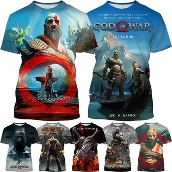 Новый плакат God Of War С принтом, Дышащие футболки с коротким рукавом и графическим рисунком, мужские крутые видеоигры, Уличная одежда в стиле хип-хоп, топы, тройники