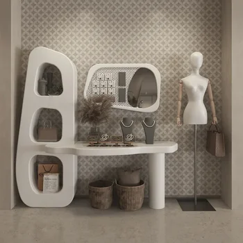 Полка для показа товаров в магазине одежды, креативный ювелирный стол для обуви и сумок, окрашенный в белый цвет, креативный стол для показа D4