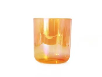 Портативная поющая чаша из космического Светло-оранжевого хрусталя, Хрустальный ударный инструмент, Музыкальная чаша для медитации Йоги