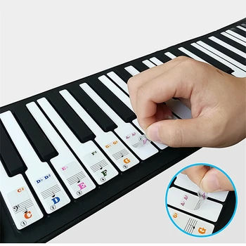 Прозрачные наклейки на клавиатуру пианино, съемная музыкальная наклейка, ноты, электронное пианино, символ наклейки на спектр пианино