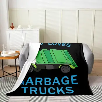 Пушистое одеяло для мусоровоза, мультяшная машинка, фланелевое флисовое покрывало для дивана, детские и подростковые милые грузовики, всесезонные