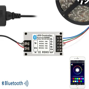 Светодиодные 5050 3528 Полосовые Фонари Беспроводной Bluetooth RGB Контроллер APP Контроллер Для Android iOS 12V-24V 24A Для 5050 3528 светодиодных Ламп