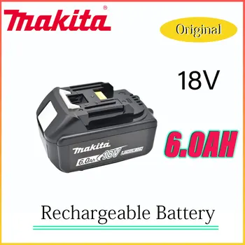 Со светодиодной литий-ионной заменой LXT BL1860B BL1860 BL1850 100% оригинальная аккумуляторная батарея электроинструмента Makita 18V 6.0Ah