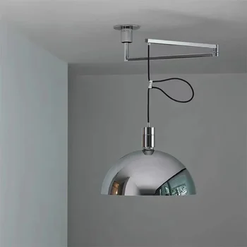 Столовая светодиодная кухонная люстра Со смещаемым длинным столбом, барная лампа, современный минималистичный обеденный стол, лампы для столовой