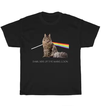 Темная сторона кошки Мейн-кун, котенка, футболки для любителей домашних животных, подарок для унисекс-футболки