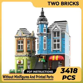 Технические Moc Bricks Street View Model Toys Center Townhouse Модульные строительные блоки Подарки Игрушки для детей Сборка наборов DIY