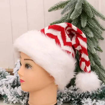 Трансграничная новая высококачественная Рождественская шляпа для взрослых, шерстяной вязаный плюш, большой шар для волос, Рождественские украшения для шляп
