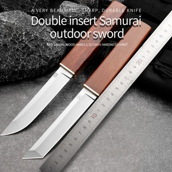 Уличный нож HUANGFU из высококачественной стали D2 для выживания в дикой природе, походный охотничий нож, боевой спасательный нож с фиксированным лезвием, подарок мужчине