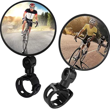 Универсальное велосипедное зеркало, Руль, Зеркало заднего вида для велосипеда, мотоцикла, Регулируемое вращение на 360 градусов для езды на велосипеде, Велосипедное зеркало