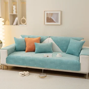 Утолщенный стеганый чехол для дивана в цветочек, теплая нескользящая диванная подушка для гостиной, универсальные чехлы для диванов, диванное полотенце для декора гостиной