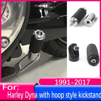 Хромированная/черная мотоциклетная подставка Jiffy, удлинитель подставки для Harley Dyna Wide Glide Fat Bob 1991-2012 2013 2014 2015 2016 2017