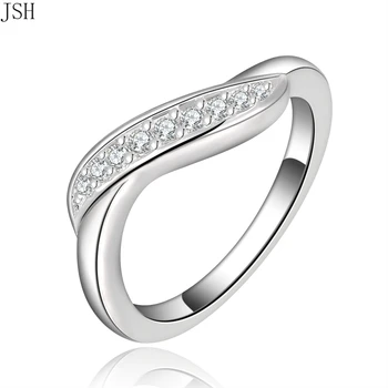 Цена продажи лучшее Красивое серебряное Кольцо 925 пробы хрустальное кольцо благородная мода Свадебные женские украшения CZ Циркон