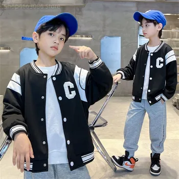 Школьная бейсбольная куртка для мальчиков и девочек, серая повседневная детская верхняя одежда с капюшоном, Весна 2022 года, детская одежда 2, 3, 4, 6, 8, 10 лет