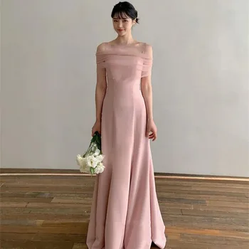 Элегантные розовые длинные вечерние платья Korea Lady из тюля, болеро, корсет из эластичного атласа Jacekt, вечерние платья для выпускного вечера ML-024