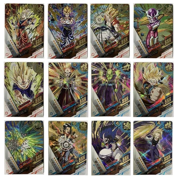 Dragon Ball Gogeta Broli Son Gohan Frieza Аниме фигурка SSR полный набор бриллиантовых флеш коллекционных карточек детская настольная игра Игрушка в подарок